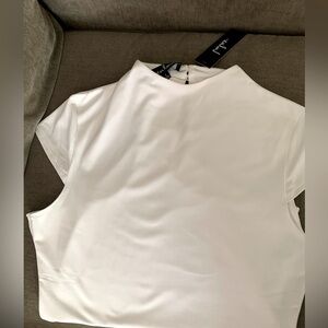 NWT lulus white cap sleep, mock neck bodysuit.